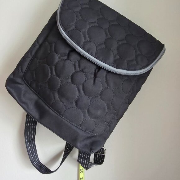 Thirty-One Gifts Quilted Black Backpack – Gray Trim, Adjustable Straps - Picture 2 of 6